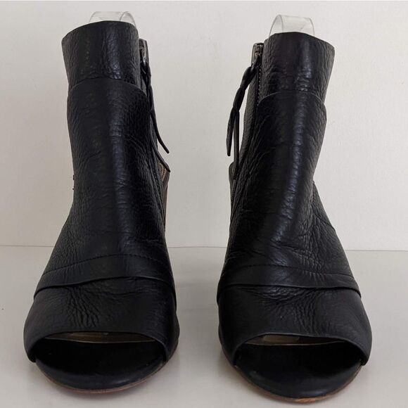 Splendid Darlene ll Black Leather Peep Toe Block Heel Sandals 9 - Picture 4 of 12